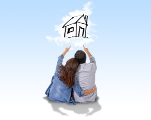 33471983 - young attractive and modern couple in love smiling happy together sitting on floor thinking and imaging their new house, home, flat or apartment in real state concept